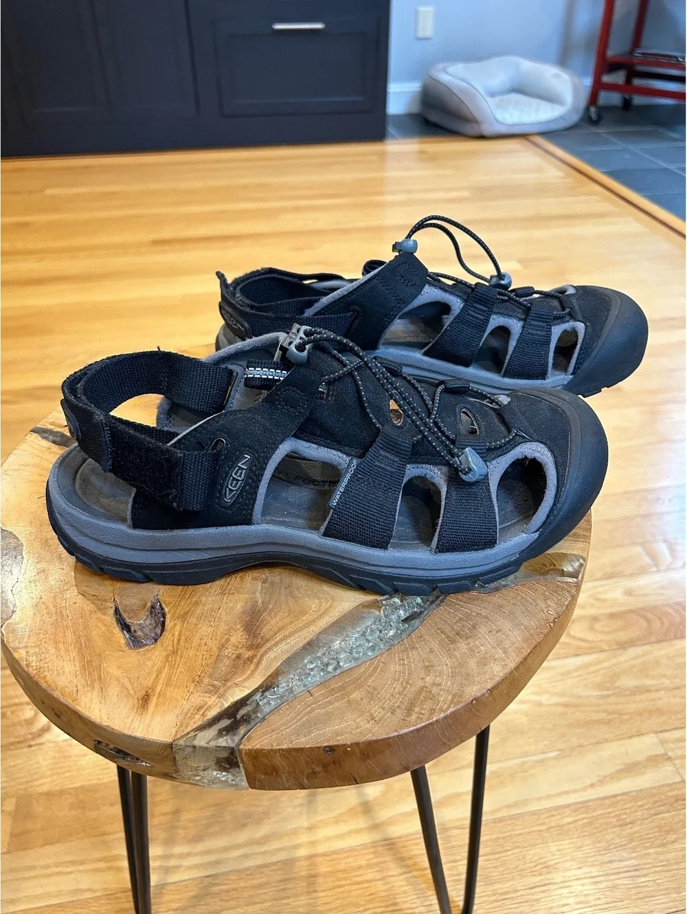 Men's KEEN Rapids H2 Sandal Black/Steel Grey Size 9